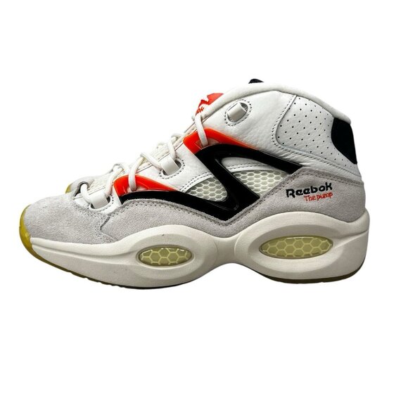 Reebok Question Pump Chalk Black Orange Basketball Shoes H06490 Men's Sz 7 - 11 - Picture 3 of 9